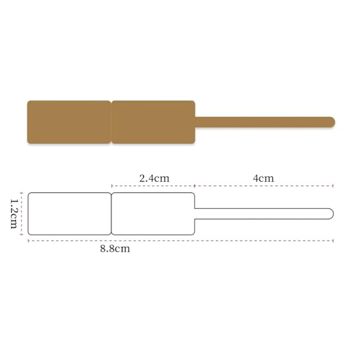 Etiquetas de precio de joyería en blanco, formato rectangular marrón autoadhesivo de 2000 uds 2