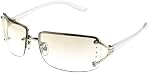 Foster Grant Women's Vera Oval Sunglasses, White, 64mm