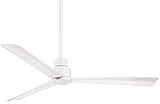 Minka-Aire F787-WHF Protruding Mount, 3 Flat White Bladed, Smart Ceiling Fan, White - Ivory