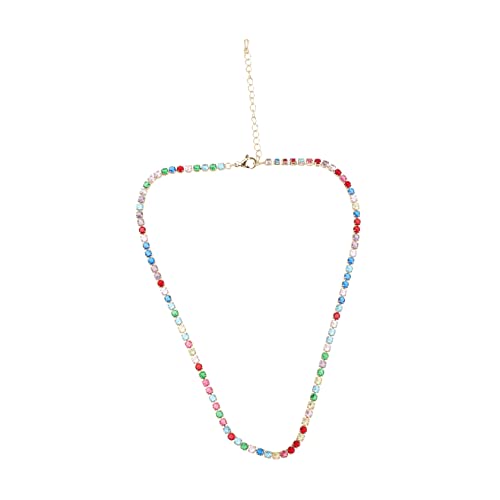Chaîne de diamants et collier de tennis en cristal au design prestigieux pour femme