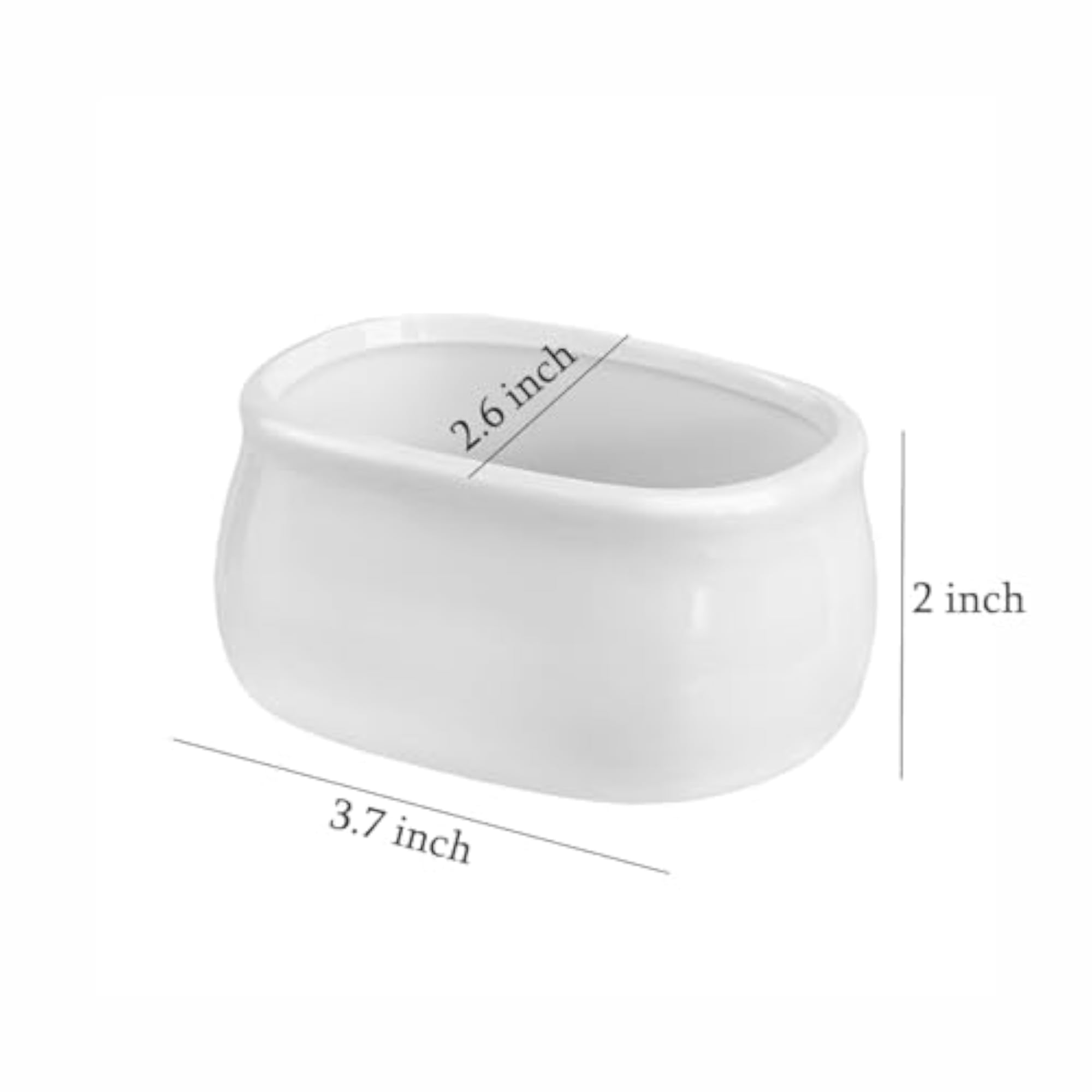 2pcs Pure White Porcelain Sugar Packet Holder Bowl