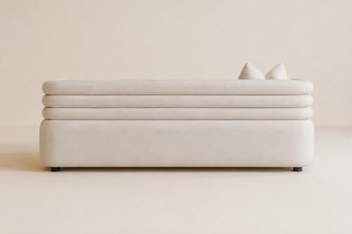 Image of Modern Designer Furniture Collection | Premium Upholstered Lounge Seating with Sculptural Contemporary Design | High-Density Foam Cushions & Solid Wood Frame | Minimalist Home & Living (Cream)