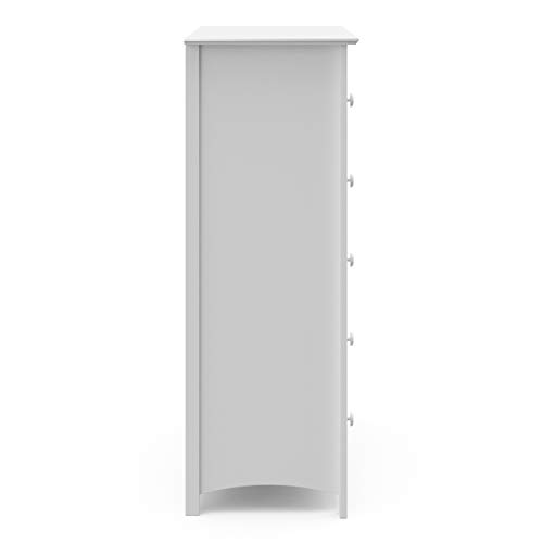 Image of Storkcraft Kenton 5 Drawer Dresser (White) for Kids Bedroom, Nursery Dresser Organizer, Chest of Drawers with 5 Drawers, Universal Design for Children's Bedroom