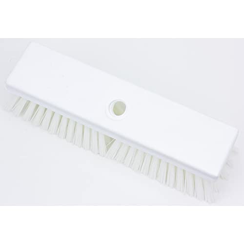 Image of SPARTA Plastic Floor Scrub Brush, Brush Head Only, Deck Brush with ACME Standard Thread Fitting for Deck, Industrial Kitchens, and Hospitals, 10 Inches, White, (Pack of 6)