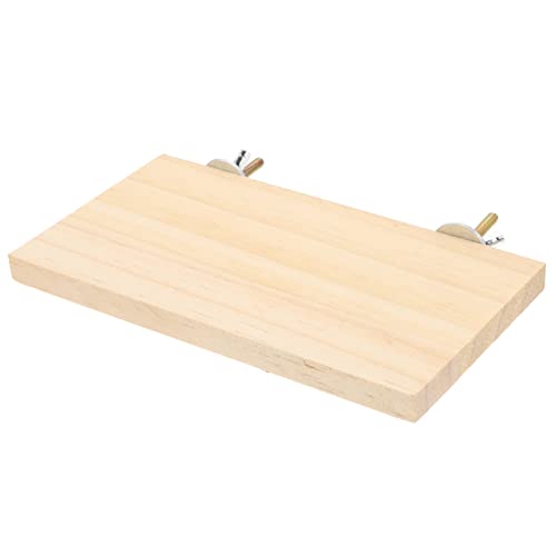 BESPORTBLE Natural Wood Bird Perch Platform Durable Flat Stand for Parrots Parakeets and Cockatiels Exercise Accessory for Pets to Rest and Play
