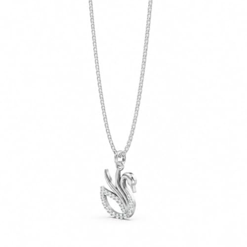 Image of Miss Highness 925 Sterling Silver Pendant for Women | Swan Pendant with Chain | Certified Pure Silver Jewellery | Daily Wear Necklace | Gift for Wife, Girlfriend, Birthday & Anniversary