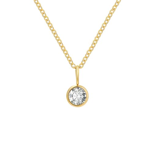Ovian Birthstone Necklace for Women, 18K Gold Plated Stainless Steel Birthday Month Crystal Necklaces