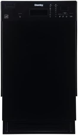 Danby 18 Inch Built in Dishwasher, 8 Place Settings, 6 Wash Cycles and 4 Temperature + Sanitize Option, Energy Star Rated with Low Water Consumption and Quiet Operation - Black (DDW1804EB)
