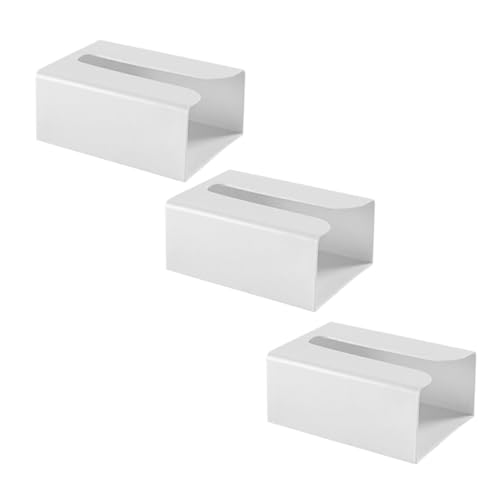 MUELODSIC 3 Piezas Soportes Higiénico Montaje Pared Plástico Almacenaje Servilletas Cocina Baño Blanco