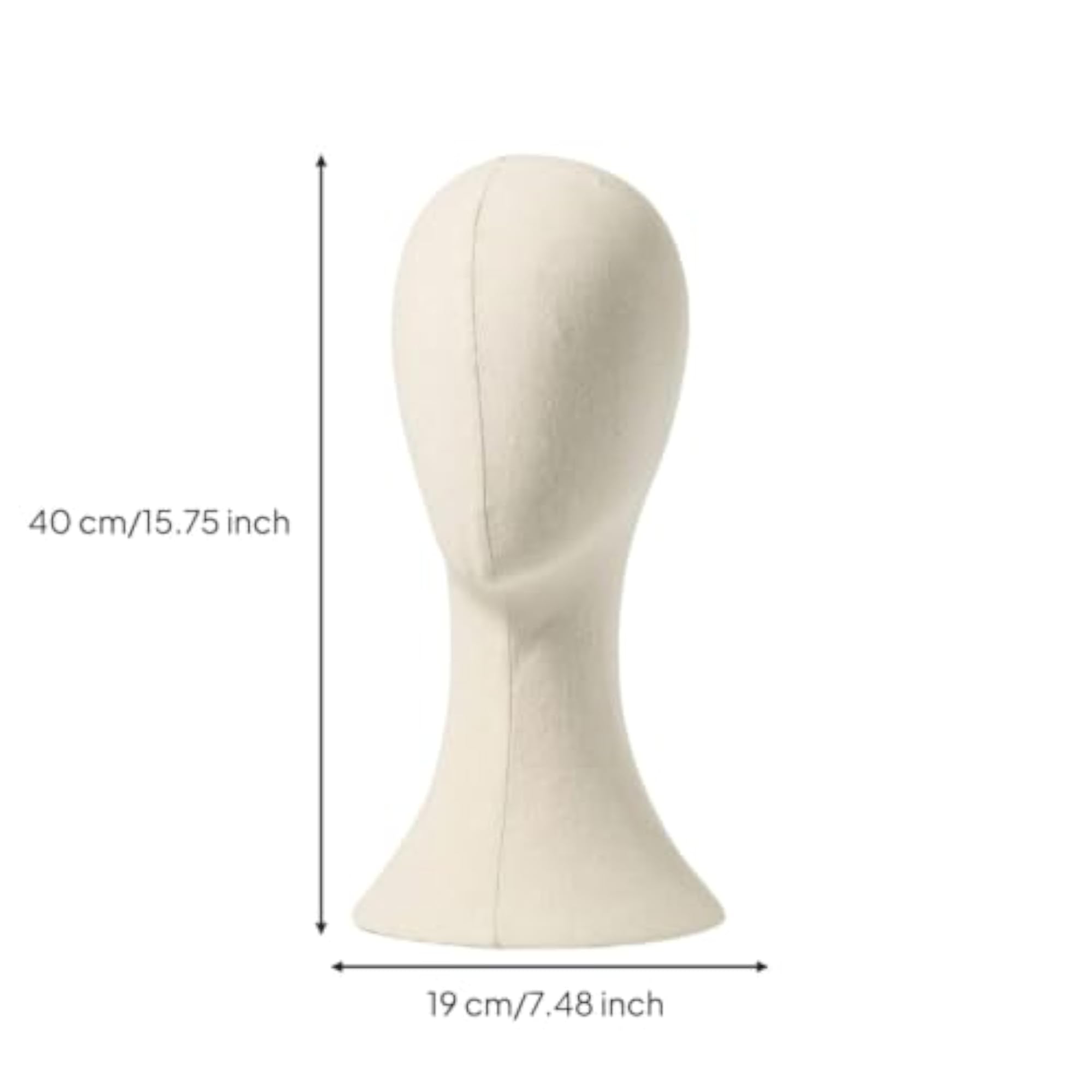 Linen-Look Hairpiece Display Form, Cloth-Covered Head Stand
