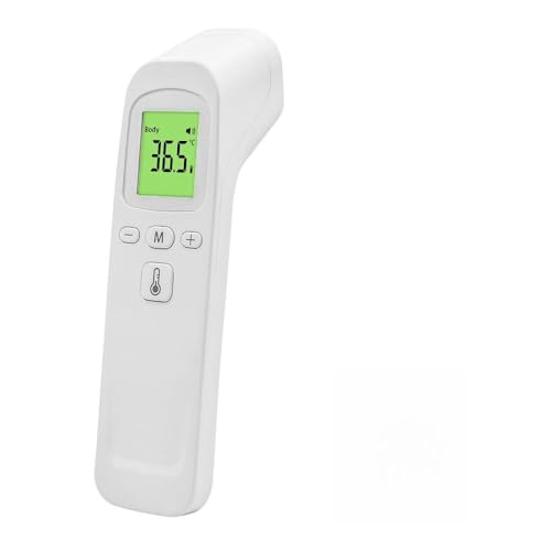 FONCBIEN Termómetro Digital, Termómetro Infrarrojo sin Contacto Termometro Digital Frente Termometro Bebe con Pantalla LCD, ℃ y ℉ Conmutable, Alarma de Fiebre, Memoria de 32 Mediciones