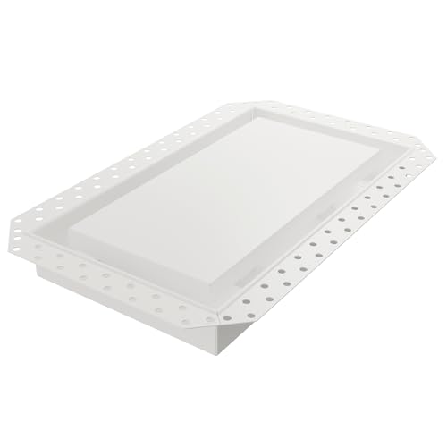 Fittes Flush 8x14.25" Steel Wall/Ceiling Vent with Single Channel, White