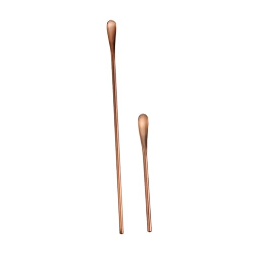 CONGARTENO 2pcs Stainless Steel Spoons Coffee Stirring Spoon Stirring Bar Spoon Coffee Mixer Wand Mixing Spoon Coffee Mixer Stick Coffee Spoon Espresso Spoons Stirring Spoons Golden re-usable