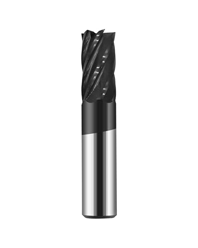Image of 3 /4in Solid Carbide End Mill,Variable Helix, 6 Flute, Variable Geometry,AlCrN Coated Bits Tool for Medium Hardness Steel, Brass, Iron