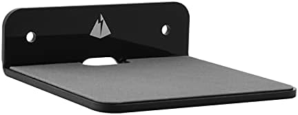 TXesign Small Wall Shelf Speaker Stand, Small Shelf Speaker Mount for Bluetooth Speaker, Webcam, Cell Phones, Mesh Router,Toy Display Shelf Acrylic Speaker Shelf (Black)