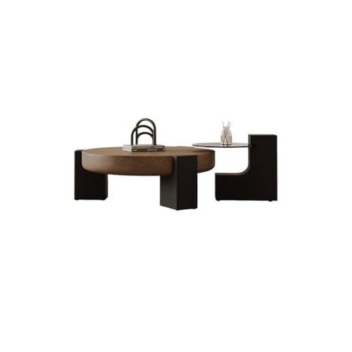 JUNCHENG1008 Bed Side Tables Walnut Wood Coffee Table for Living Room, Minimalist Luxury Design, Modern Tea Table for Small Spaces Living Room End Tables
