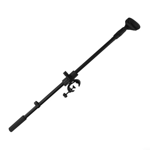 Asta per microfono con clip rotante per microfono e staffa di estensione per telefono, 55 cm, compatibile con supporti per treppiedi per podcast e trasmissione live (clip A)