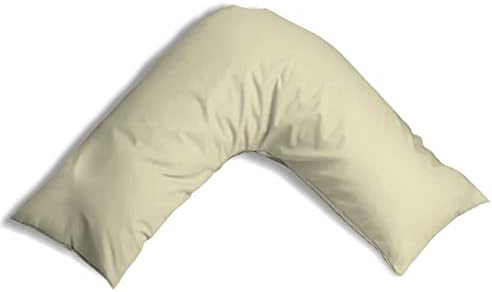 Pack of 1 | Poly-Cotton Plain Dyed V Pillow Cover | V-Shaped Pillowcase (Dark Grey)