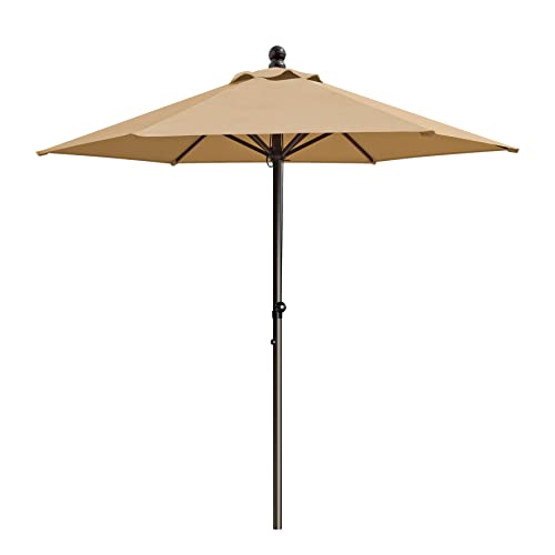 Strong Camel 7.5 Ft Patio Umbrella 6 Ribs Rope Pulley For Garden Table Parasol Yard Outdoor Backyard Pool Deck Cafe Market With Air Vent #TOP15