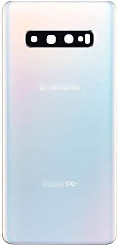 Galaxy S10 Plus Back Glass Cover Replacement Housing Door (Waterproof) with Camera Lens and Frame +Tape Parts for Samsung Galaxy S10 Plus S10+ SM-G975U/W/F/DS + Tools (Prism White)