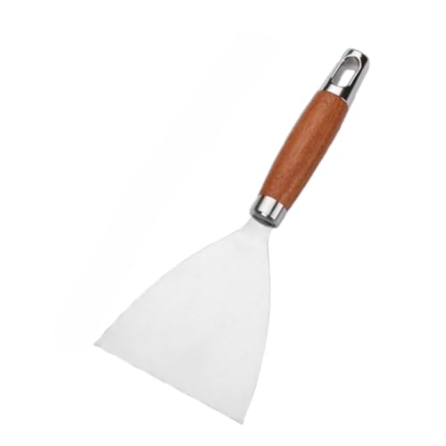 調理用 ステーキヘラ ステンレス製のスパチュラ 餃子ターナー 木製ハンドル 木柄 パンケーキシャベル 餃子ターナー 起こし金 業務用 ステンレス 調理器具 業務用 家庭用 (S 三角調理スパチュラ)