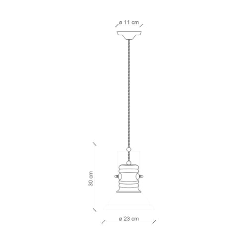 Suspension D.23 C1691 pour rénover votre éclairage de cuisine avec du fer vert rétro