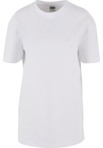 Urban Classics Damen Oversized Boyfriend Tee – Lockeres Baumwoll T-Shirt mit Rundhalsausschnitt & kurzen Ärmeln, ideal für Alltag, Freizeit & Streetwear,Weiß,M Große Größen