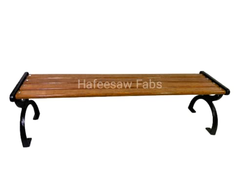 Garden Bench with 4 FRP Fiber Streep Without Back and Arm Rest 3 Seater Outdoor Garden Benches Waterproof | Park Bench for Home | Living Room | Terrace Balcony | Patio (Brown)