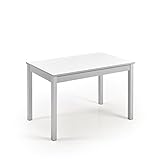 75 cm fanmuebles - Mesa de Cocina Fija Laminado Blanco - 110 x 70 cm, Blanco Texturizado