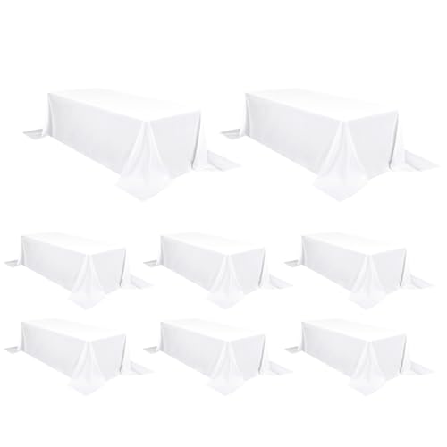 Nappe de table blanche de qualité supérieure Pesonlook lavable en polyester - 8 pièces
