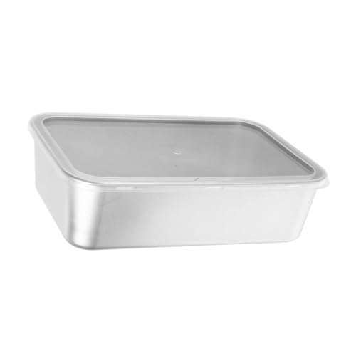 AUTSUPPL Stainless Steel Covered Lasagna Pan with Transparent Lid Deep Baking Dish for Tiramisu Steel Bakeware for Weddings Picnics and Parties Easy Storage