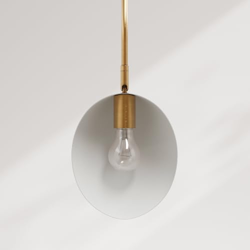 Image of Nathan James Bilson Plug-in Wall Sconce with Black Dome Shade and Brass Swing Arm, Vintaged Brass /Black
