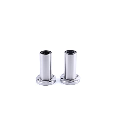 2PCS Long Linear Ball Bearing Round Flange LMF20LUU ID 20mm OD 32mm Length 80mm Linear Motion Ball Bearings for CNC, 3D Printer, Linear Rail Guide