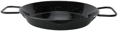 La Ideal Enamelled Steel Paella Pan, Black, 24 cm