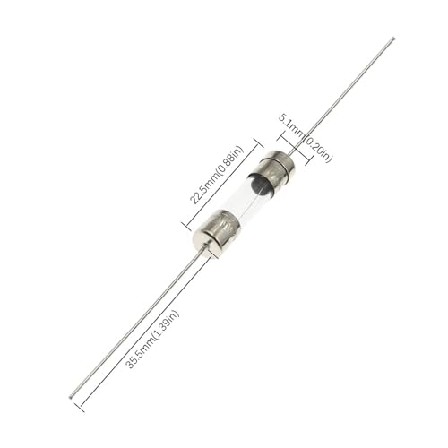 Kit de fusibles de vidrio surtidos 5 x 20 mm 250V con múltiples amperajes y tubo de vidrio (5 piezas, acción retardada, 0.5A) miniatura 6