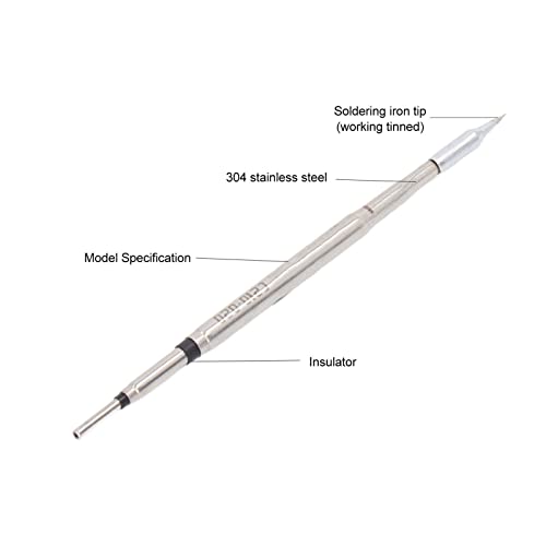 Image of Tyenaza C210 Soldering Iron, Soldering Iron Tip Metal Welding Head Replacement Solder Rework Station Accessories for JBC 210(C210-020 Straight Point)