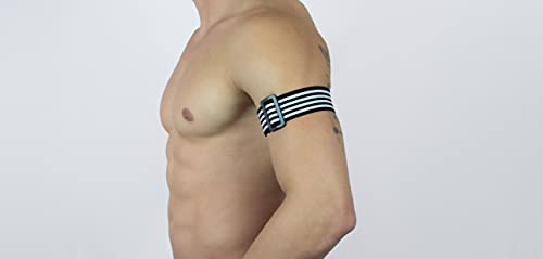 Braceletes de Elástico Listrado Preto e Branco