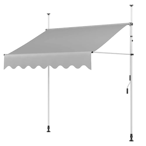 Toldo retráctil manual de 2 x 1,2 m, 2,5 x 1,2 m y 3 x 1,2 m, parasol para jardín, terraza y balcón, resistente a los rayos UV y al calor, para patio, restaurante y cenador