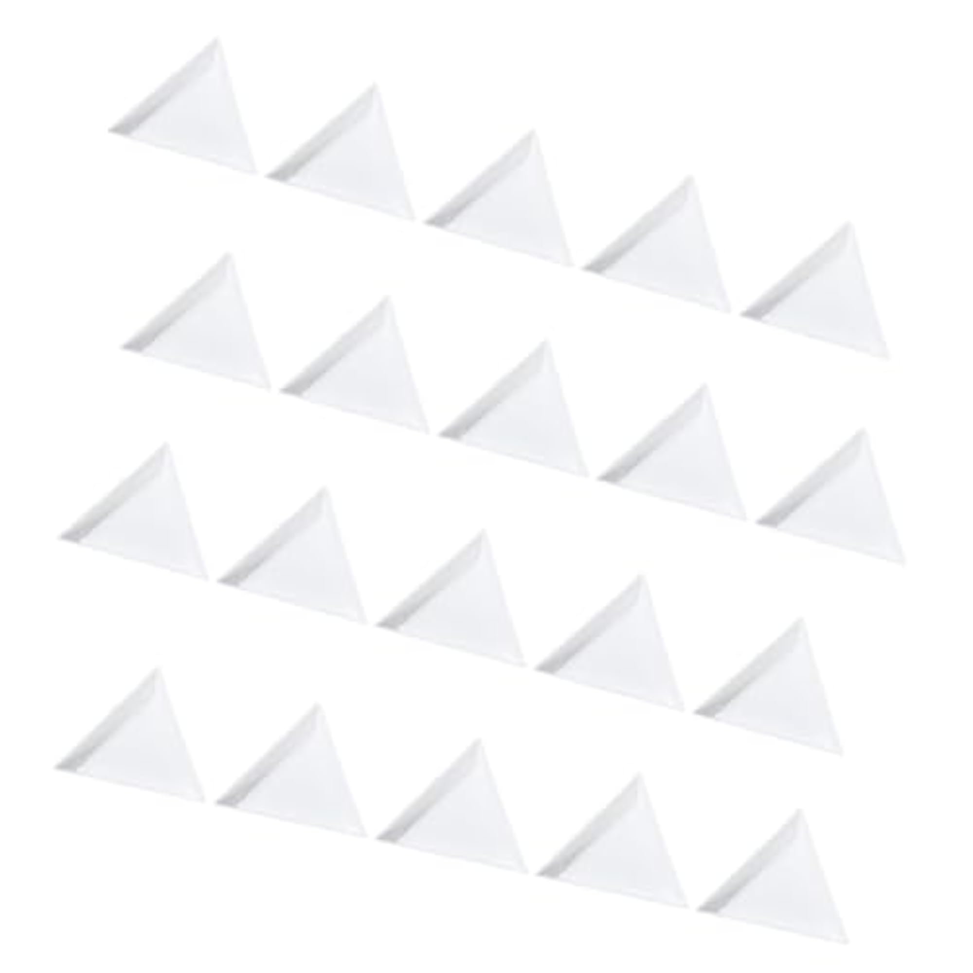 20Pcs White Plastic Triangular Jewelry Plates for Sorting Rhinestones and Beads