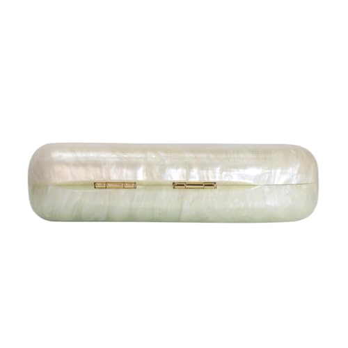 Image of Women Elegant Acrylic Stone Shape Chain Crossbody Bag Chic Marble Shell Purse Wedding Handbag for Banquet Party