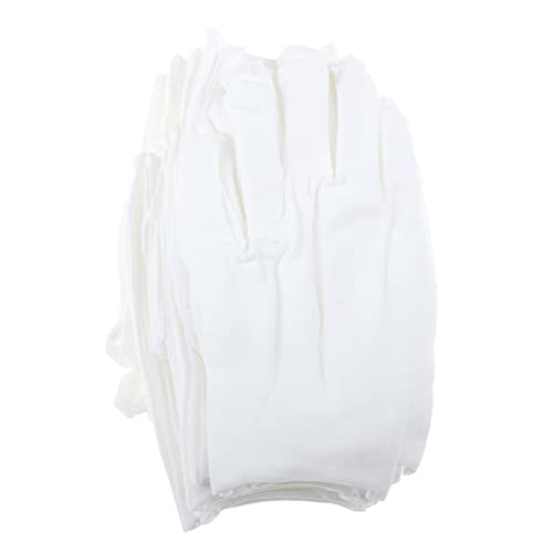 Beatifufu Jewelry Inspection Gloves Men's Cotton Yarn Gloves White for Soft Comfortable Washable