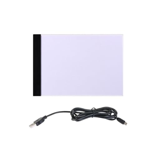 PACKOVE Mesa de Luz A4 Acrílico Blanco con Tablero de Trazado Led, Fácil de Almacenar y Ahorro de Energía para Uso Profesional y Práctica de Pintura con Cable USB