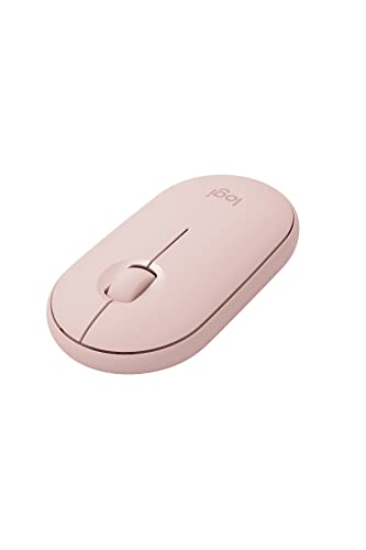 Logitech Pebble Wireless Mouse with Bluetooth or 2.4 GHz Receiver, Silent, Slim Computer Mouse with Quiet Clicks, for Laptop/Notebook/iPad/PC/Mac/Chromebook - Rose/Pink