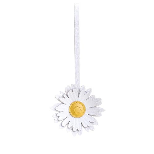 Leather Daisy Charm for Handbags, Purses, Totes, Keychains and Cars Handmade with Alran Sully Goatskin (Leather strap)