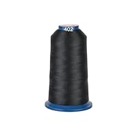 RICHWORD Polyester-Stickgarn, 4000 m (4374Y), 40 WT Garn für kommerzielle Multi-Nadeln und Einzelnadel-Stickmaschinen, Schwarz 0402