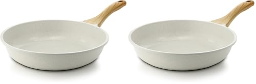 Image of SENSARTE Nonstick Ceramic Frying Pan Skillet, 9.5 Inch Omelet Pan, Healthy Non Toxic Chef Pan, Induction Compatible Egg Pan with Heat Resistant Handle, PFAS-Free (Pack of 2)