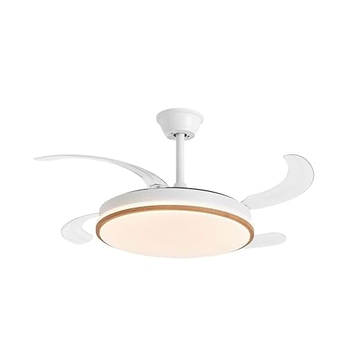 DUPI Ventilador de Techo con Luz LED COSMOS | Motor DC Silencioso | Función Verano e Invierno | 6 Velocidades | Programable | Aspas Retráctiles | Mando a Distancia | Blanco-Taupe
