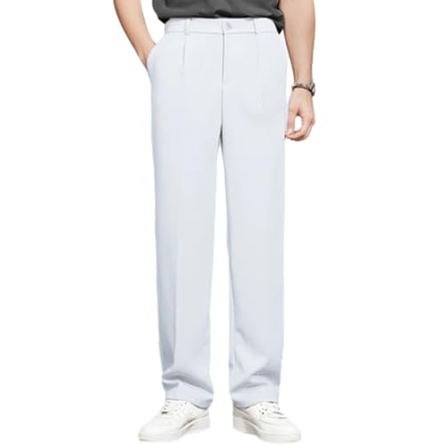 Fleurosta Stretch Waist Ice Silk Pants, Easemotions - Super Stretch Ice Silk Comfort Dress Pants for Men