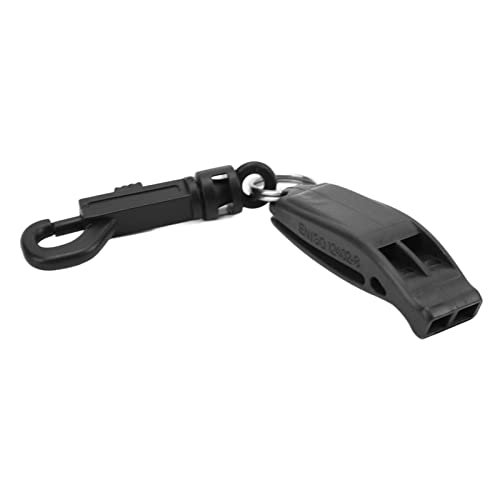 Emergency Whistle, Whistle Emergency Whistle with Back Clip PP for Outdoor Camping (Black)