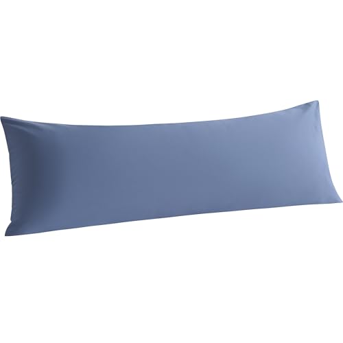 FLXXIE Cotton Pillow Cases Standard Size, Soft Standard Pillow Cases Set of 2 with Envelope Closure, Breathable Pillow Covers, 20x26, Denim Blue
